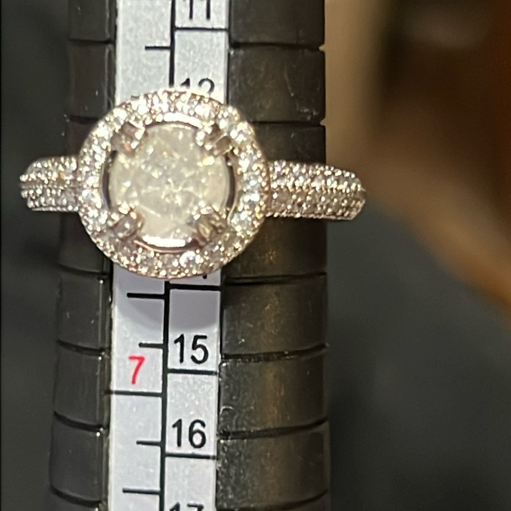 Sterling and diamond ring.